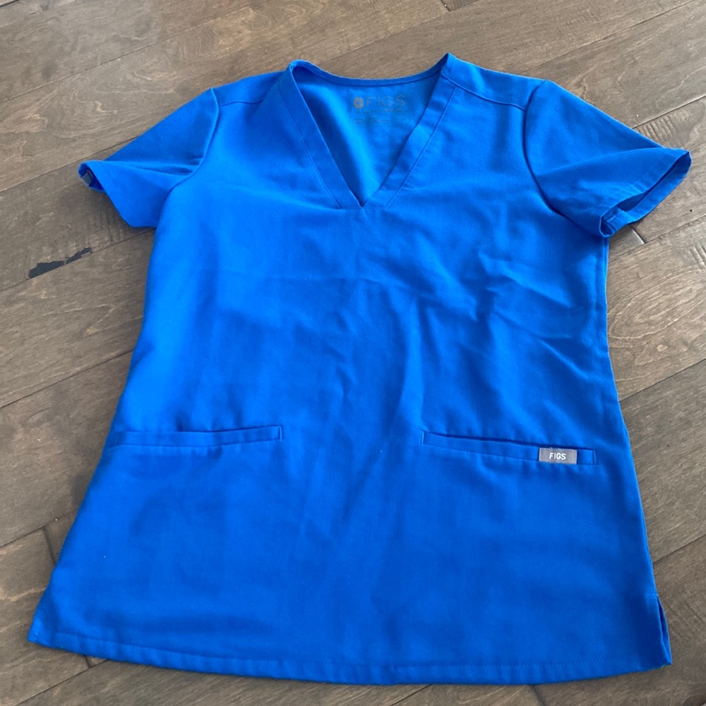 FIGS Royal Blue Casma (3 pocket) Scrub Top, size XXS
